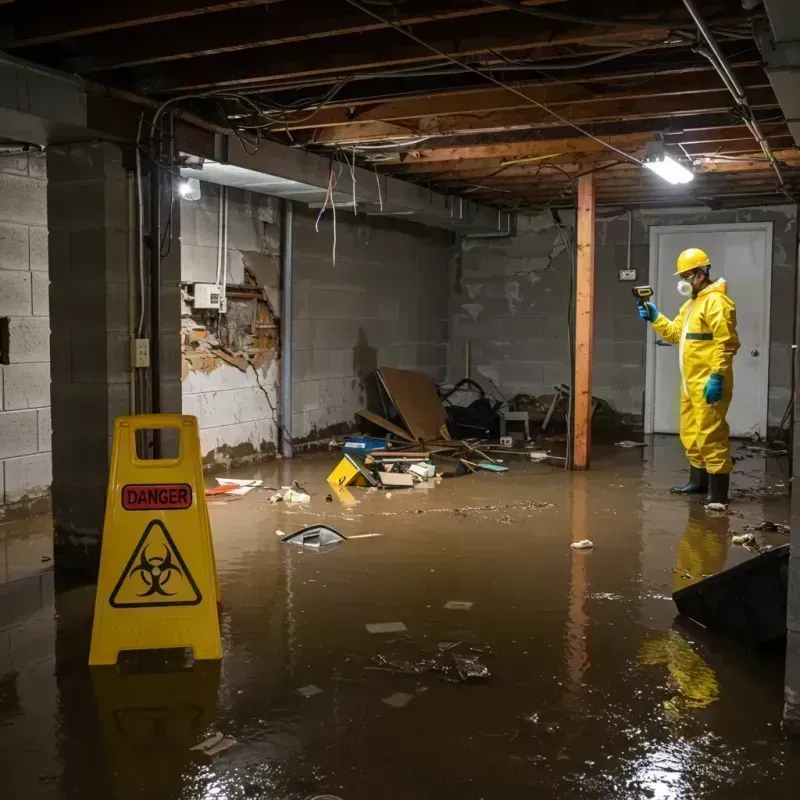 Flooded Basement Electrical Hazard in Murphy, MO Property